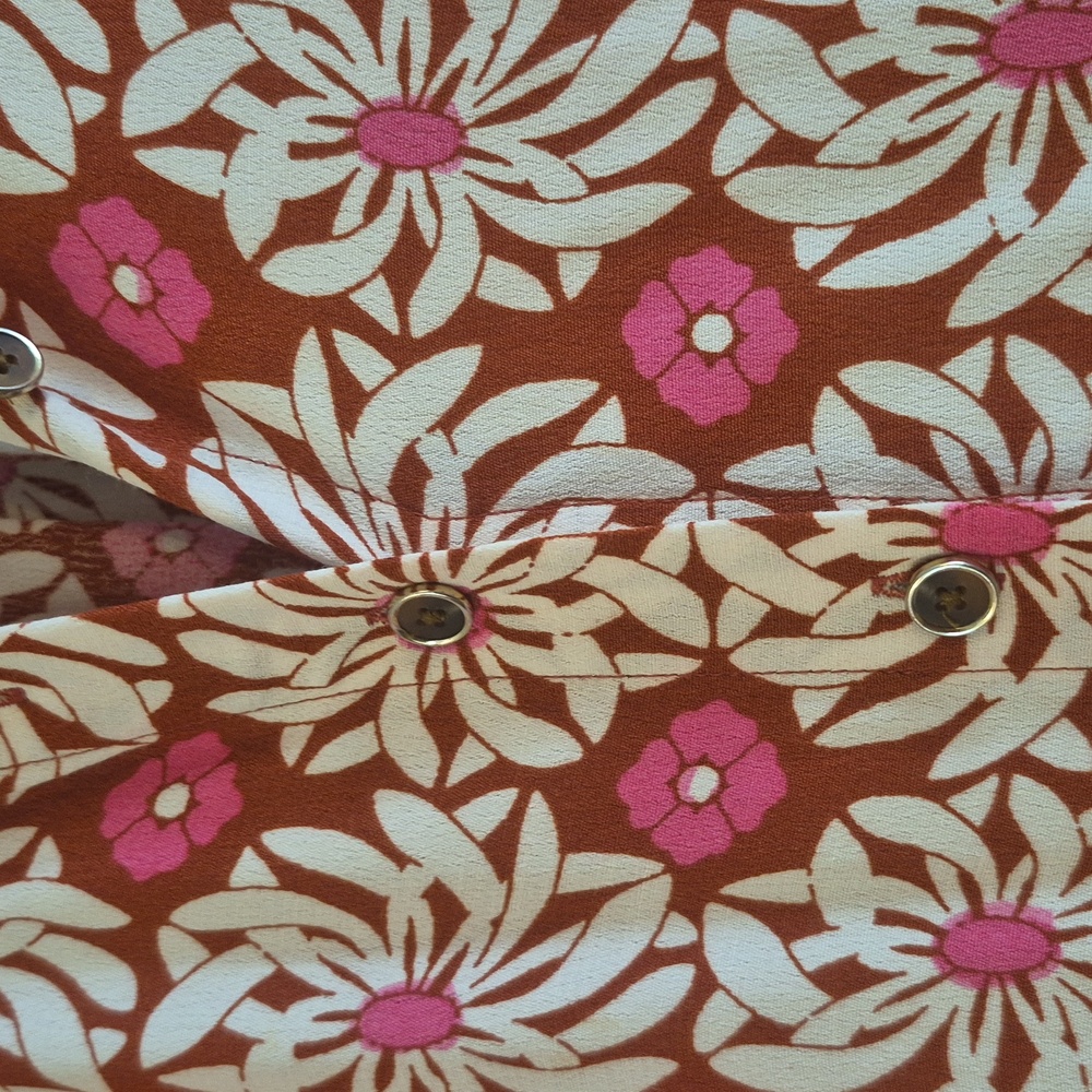 Anthropologie Long Sleeve Bell Bottom Flared Vibrant Floral Jumpsuit Collared 6 - Picture 7 of 17